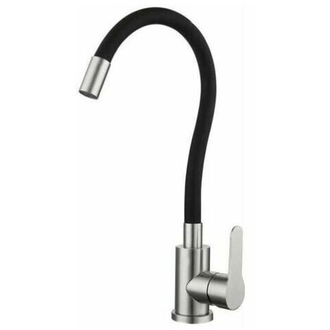 Flexible Kitchen Faucet High Spout With Free Rotation Flexible Sink Mixer Brass Chrome And Single Hole Hot And Cold Water Sink Faucet Black (1/5)
