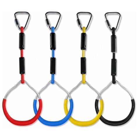 Kids Climbing Rings Multi-Function Swing with Plastic Rings Max Load 160kg Ninja Climbing Ring Obstacle Garden Swing (1/5)