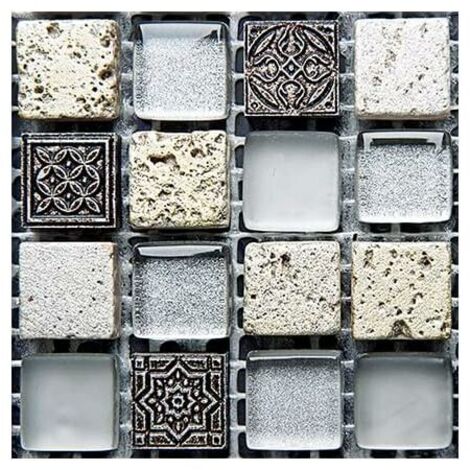40pcs Wall Tile Stickers, 10x10cm Waterproof Self Adhesive Sticker, for Home Decor (1/5)