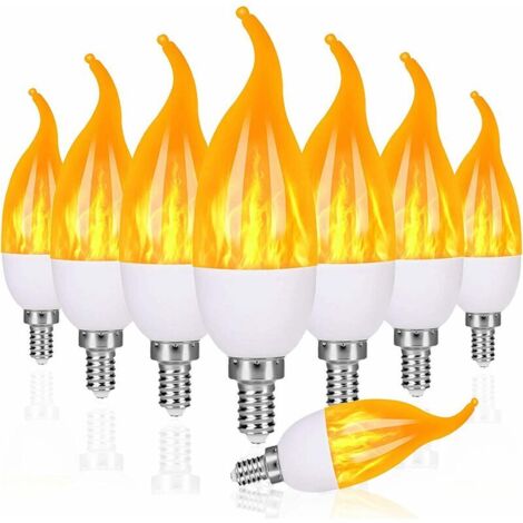 2pcs E14 LED Flame Lamps Dynamic Flame Effect Light Bulbs AC110V 220V Creative Flickering Flame Candle Lights For Home Decor (1/5)