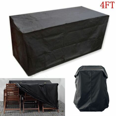 123X61X72cm Black Durable Dustproof fitted Black Trestle Table Cover Garden Furniture Waterproof Covers WASHED (1/5)