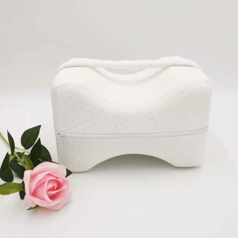 Knee Pillow for Sleeping on Side, Two Covers, Pair of Earplugs, Memory Foam Knee Support, Leg Positioner for Spine Alignment, Legacy Leg Pillow, Back and Hip Support, Sciatica Pain Relief (1/5)