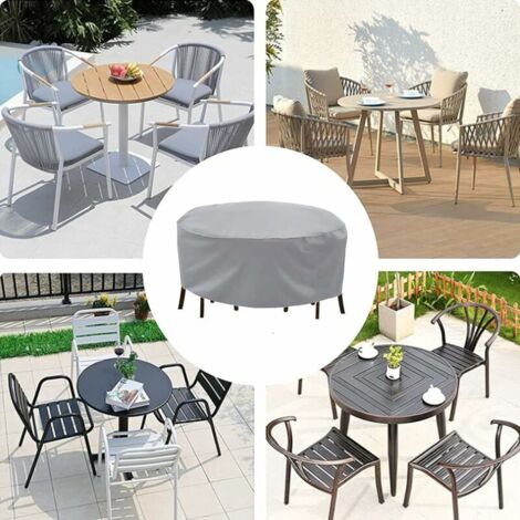 Patio Furniture Cover - Grey, 80x58cm, Tear Resistant 210D Oxford Fabric - Waterproof, Windproof, Anti-UV, Round Garden Table Cover, And Suitable For Most Outdoor Furniture (1/5)