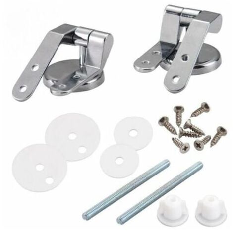 Replacement Toilet Seat Hinges - Stainless Steel for Lid Universal Accessories Zinc Alloy Screw Fittings Weight Replacement Toilet Seat Screw Fittings (1 Pair)