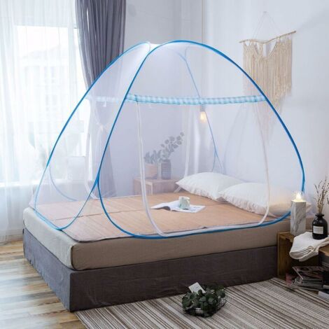 Travel Portable Mosquito Net Fully Enclosed Freestanding Foldable Mosquito Net Tent Camping Mosquito Curtain (180×200cm) (1/5)