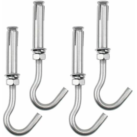 4-Pack Expansion Bolts M8 Anchor Bolt Hooks 304 Stainless Steel Bolts Open Hook Expansion Screw Bolts (1/5)