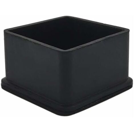 10-Pack Square Non-Slip Rubber Chair Leg Caps for Protecting Floor Furniture and Tables, 50mm x 50mm, 2 x 2, Black (1/5)