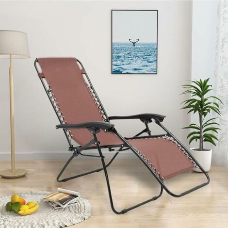 Zero-Gravity Chair Fabric, Replacement Fabric and Universal Straps, Stretched Canvas Lounger（Brown） (1/5)