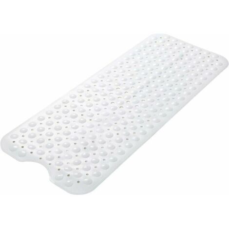 Extra Long Bath Mat Non Slip Shower Mat TPR Rubber Long Bathtub Mat Strong Suction Cups 100X40inch(White) (1/3)