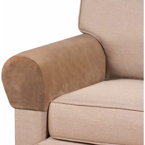 Thick Velvet Stretch Armrest Covers for Chairs and Sofas Armchair Slipcovers Sofa Arm Covers Non-Slip Sofa Armrest Covers Camel) (1/5)