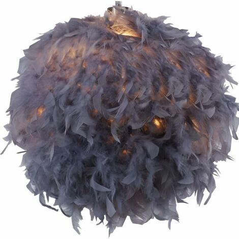 Feather Light Shade Lamp Shades for Pendant Ceiling Light, Table Lamp, Floor Lamp (20cm, Grey) (1/5)