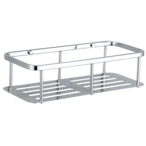 Exclusive Stainless Steel Shower Caddy - Bathroom Tub Shelf Shower Tray Wall Mounted Corner Shelf Bracket (Stainless Steel, 1 Tier) (1/5)