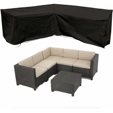 112 x 112 inch Sectional Couch Covers for Patio Furniture, Waterproof V-Shaped Garden Couch Cover L-Shaped Weather Protector (1/5)