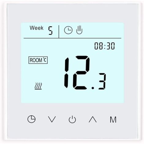Programmable WiFi Thermostat Touch Screen Smart Temperature Controller for Electric/Water/Gas Boiler Warm Floor Heating Controller (White Gas Boiler) (1/5)