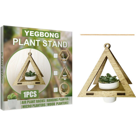 Geometric Plant Hanging Planter Wooden Hanging Planter Home Decor Planter Container (1/5)