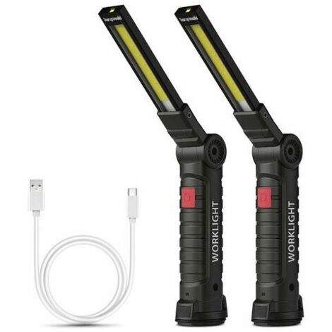 Rechargeable work lamp Atelier COB Torch Strap Lamp With Magnetic Base 5 Modes Light/Red Camping Lamp For Garage, Camping, Emergency, etc. (small, 2 rooms) 56Vingt (1/5)