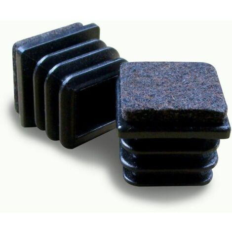 Square Incoming End Cap for Chair Leg DIMENSION 20 x 20 mm OUTSIDE with Cem Anti-noise and Anti-scratch Felt (1/4)