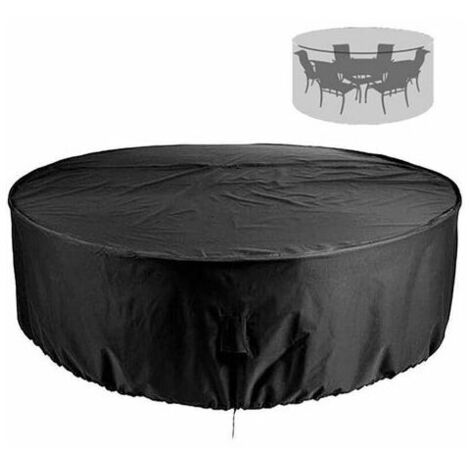 Round Garden Cover Protective Cover Round Garden Table Garden Table Cover Waterproof and Windproof 210D Oxford Round Garden Table 13071cm Cisea (1/5)