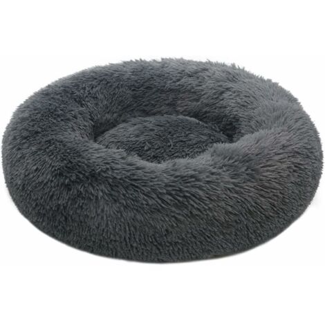 Dog Bed 40CM Cat Bed Washable Dog Bed Non-Slip Round Plush Pet Bed Round Cushion for Cat Dog (Light Gray) (1/5)