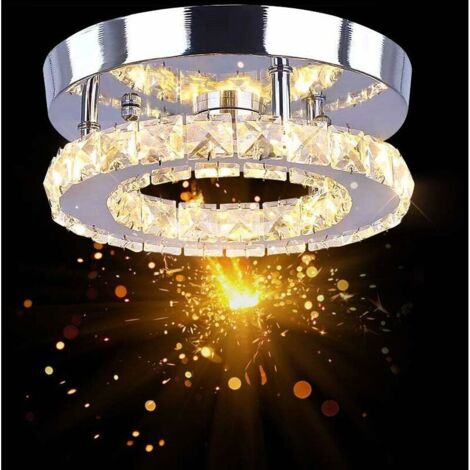 LED Ceiling Light, 16W Crystal Chandelier, Modern Ceiling Lighting for Bedroom, Living Room, Kitchen, Hallway, 3 Colors Adjustable (1/5)