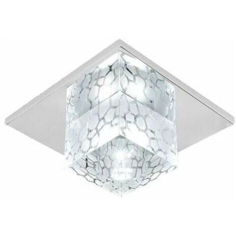 Crystal Cube Ceiling Light 5W 12cm White Ceiling Lamp Lighting for Entrance, Living Room, Bedroom and Dining Room - Clear (1/4)