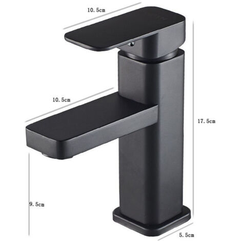 1pc Black Waterfall Bathroom Faucet Single Handle Single Handle Bathroom Sink Faucet, Rv Basin Faucet (1/5)