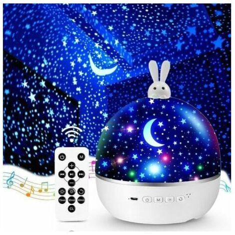 One Fire Baby Night Light Starry Sky Projector Bluetooth Music and Light Night Light 8 Movies Kids Night Light 360 Rotate Remote Control Night Light + Kids Bedside Lamp Kawaii Decor Gift by (1/5)