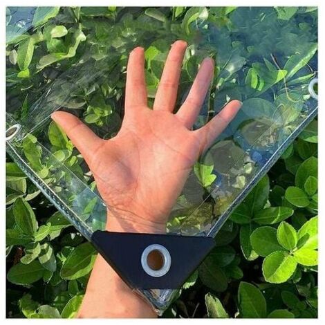 Waterproof Tarp Clear PVC Tarp with Grommets Insulated Tarp for Garden Patio Plants Clear Weatherproof Tarp (1.2m x 1.5m) (1/5)