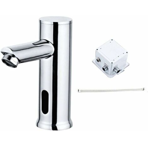 Basin Mixer Tap Electric Basin Faucet for Kitchen Bathroom Automatic Sensor Brass Cold Water Faucet Deck Mounted for Home Modern Rust Resistant