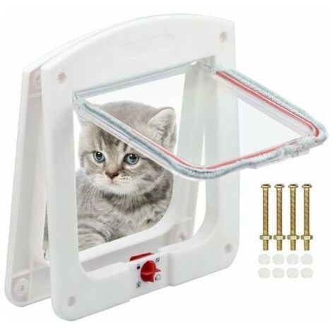 MAGIC Cat Flap for Cats Dogs Small Cat Flap 4-Way Lockable Microchip Door Easy to Install.