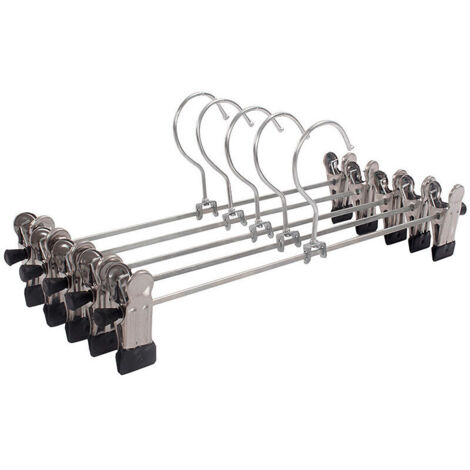 Trouser Hangers, Metal Trouser Hangers, Skirt Hangers in Pack of 10 (1/5)