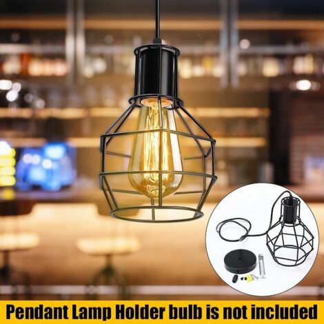 Industrial pendant light edison suspension cage suspension e27 base vintage adjustable suspension light fixture for kitchen home lighting (without bulb) (1/5)