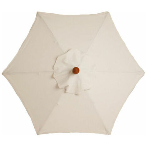 Replacement cover for parasol - 6 ribs - Diameter 2m - Waterproof - UV protection - Replacement fabric - Beige (1/5)