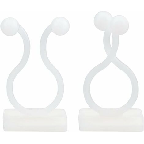 100 Pieces Climbing Plant Support Clip, Self Adhesive Plant Clip, Green Rattan Wall Clip, Plant Support Hook Clip (White) (1/5)