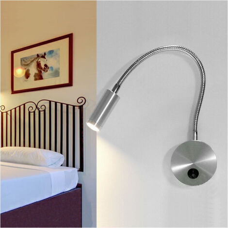 Silver Hose LED Modern Wall Lamp With Switch Flexible Arm Indoor Lighting Bedside Reading Study Painting (1/4)