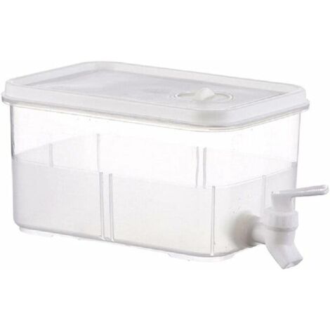 Drink Dispenser with Tap, Fridge Water Dispenser, Plastic Water Dispenser with Lid, Transparent, for Parties, Weddings, Restaurant (5L) (1/5)