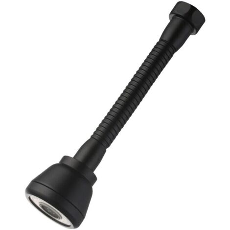 360° Rotatable Tap Head Faucet Extender Splash-Proof Kitchen Tap Sprayer with 3 Modes Water Saving Black Copper Water Tap Head (Long)