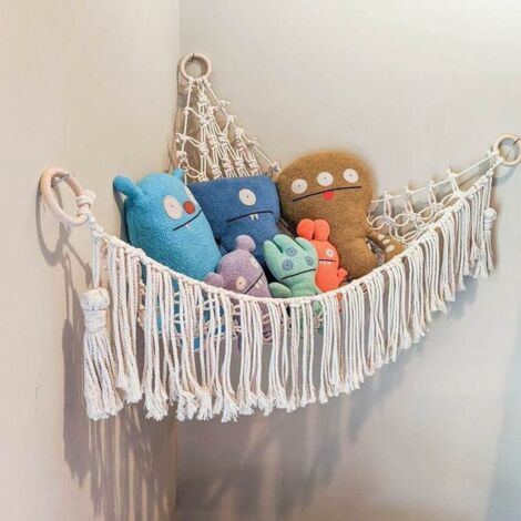 Plush Toy Storage Net Hammock Toy, Cuddly Net Neat Storage, Hand-woven Cotton Rope Toy Storage Bag (1/5)
