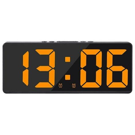 Smart Large Digital Wall Clock APP Control Time/Date/&Sound Activation & Countdown Function Continuous Brightness & Volume Alarm with Snooze Function - Black Light Shell (1/5)