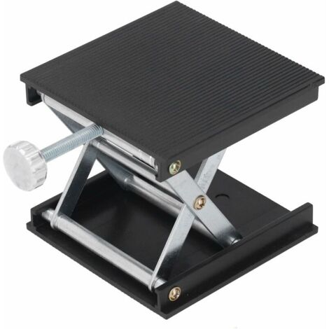 Lab Jack Stand Table Lift Laboratory Lift Table Aluminum Alloy Lab Lifting Platform Stand Rack Lab-Lift Lifter Manual Control Adjustable Height(Black) (1/5)
