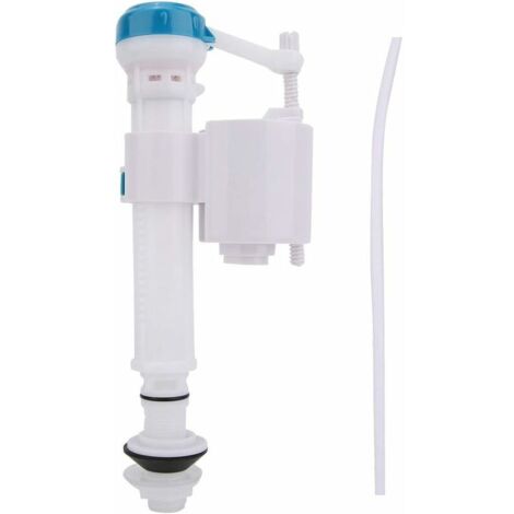 Horizontal float valve,Reversible float valve for WC supply,Toilet Flush Valves Push Button Dual Flush Fill Valve Blue and White Bathroom Siphon G1/2 for Bathroom Hotel Apartment (Plastic,G1/2) (1/5)