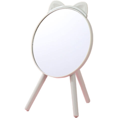 Makeup Desk Mirror with LED Lights Side Table Mirror with Handle - Green Tripod Base + Comb (1/5)