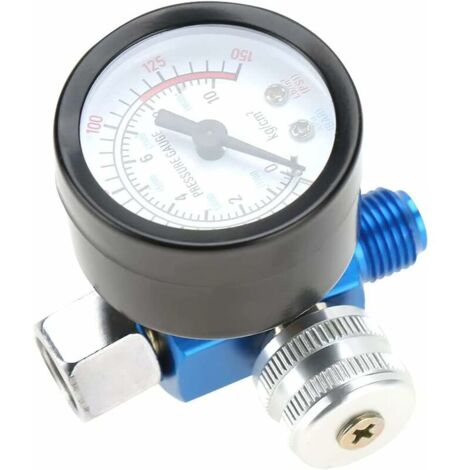Air Pressure Regulator, 1/4in 0-150PSI Spray Paint Gun Air Pressure Regulator Pressure Gauge Pneumatic Tool Accessory (1/5)