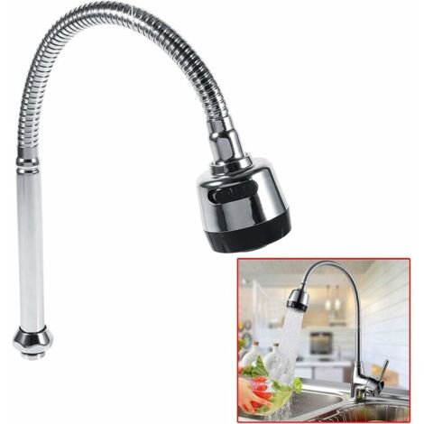 Kitchen Mixer Tap, 1x 304 Stainless Steel Swivel Spout, Kitchen Sink Faucet, Pipe Fittings, Single Handle Connection (1/5)