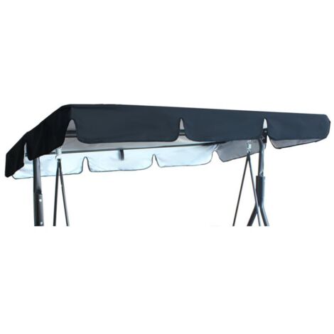 Replacement Roof Universal 3 Seat Swing Replacement Cover Awning (Only Canopy Cover) 19512515cm Black