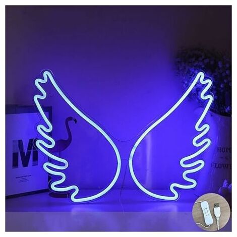 1pc LED Neon Light Sign Angel Wings USB Night Light Decorative Sign for Bar Pub Store Club Garage Home party decor (1/5)