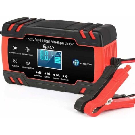 Car Battery Charger 6-Amp, 24V and 12V Battery Charger Automotive, Trickle Charger for Car Battery - Smart Fully Battery Maintainer with Temperature Compensation and LCD Display (1/5)