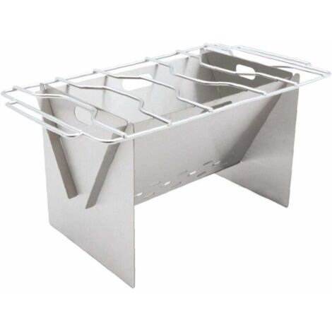Outdoor Folding Stove Grill Camping Fire Pit Portable Folding Stainless Steel Cookware with Backpacking Grill Plate Mountaineering Camping Supplies (1/5)