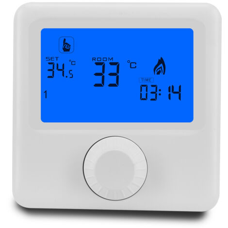 Temperature Controller,3A，2 Wire Room Thermostat Heating Thermostat Digital Thermostat with Large Screen LCD Display Wall Hanging for Control Room Temperature (White) (1/5)