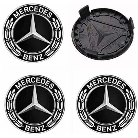 Pieces Center Caps Compatible with Mercedes Benz 75mm Center Wheel Cover ABS Car Accessories (1/4)